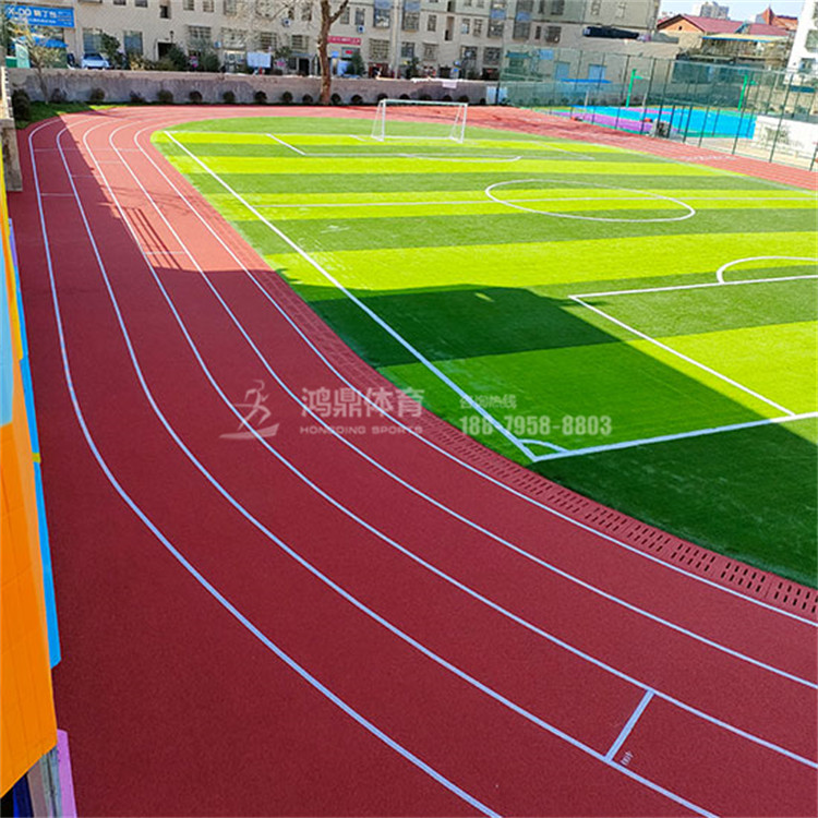 景德镇乐平培训学校透气型塑胶跑道和足球场草坪
